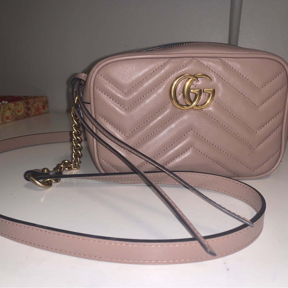 Gucci Marmont bag, crossbody, taupe/gray